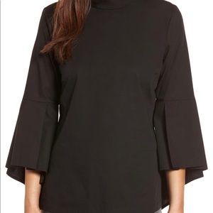 Pleione ruffle sleeve poplin shirt Size L